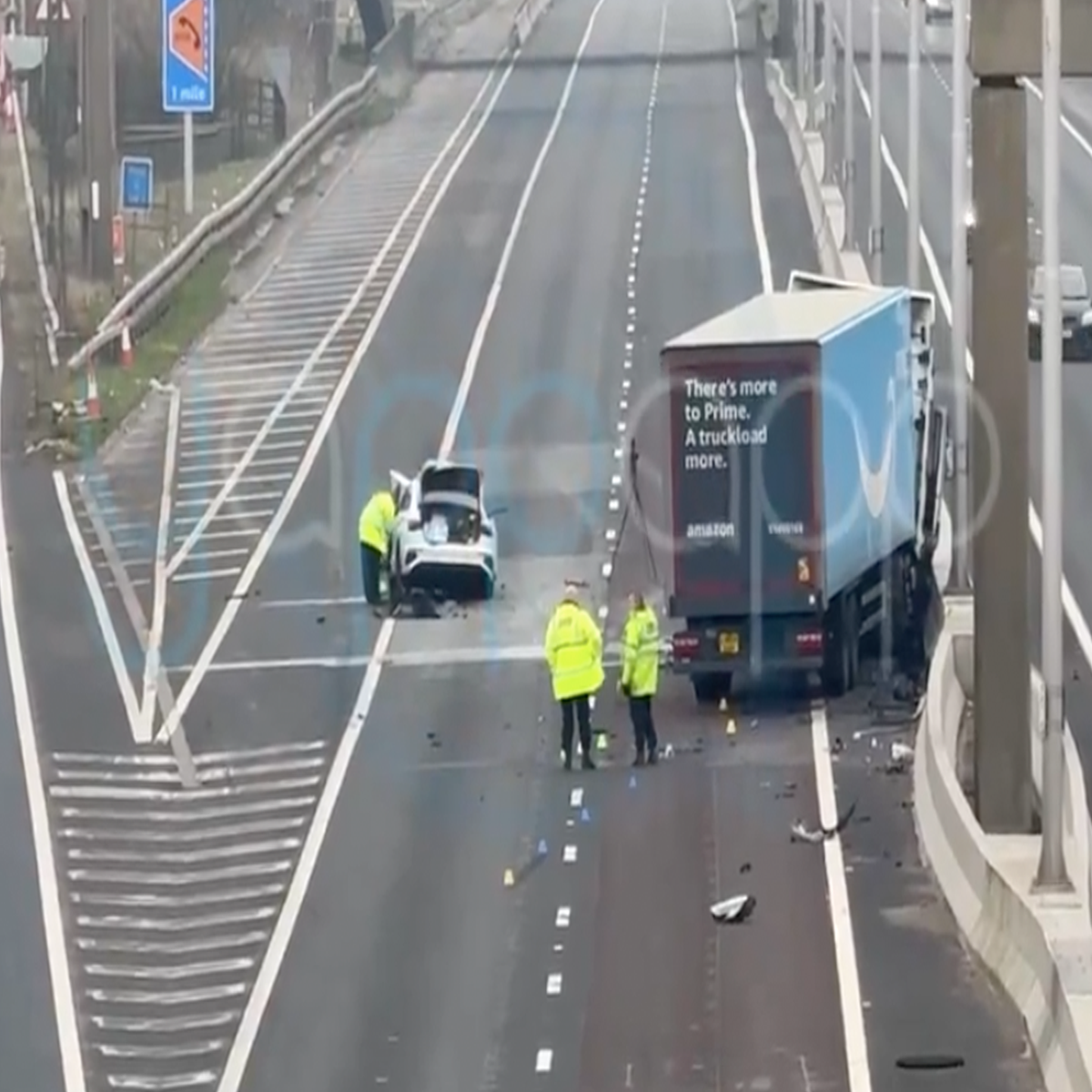 M62 crash Audi driver killed driving wrong way down motorway